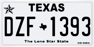 TX license plate DZF1393
