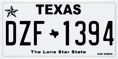 TX license plate DZF1394