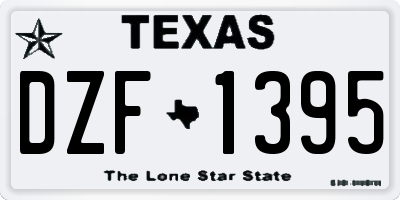 TX license plate DZF1395