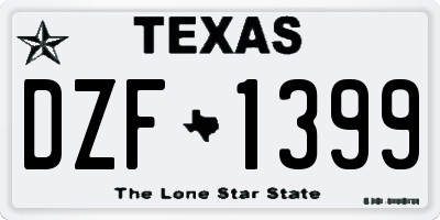TX license plate DZF1399
