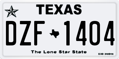 TX license plate DZF1404
