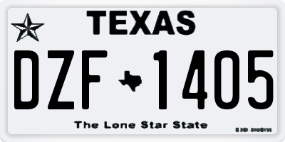 TX license plate DZF1405