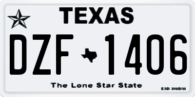 TX license plate DZF1406