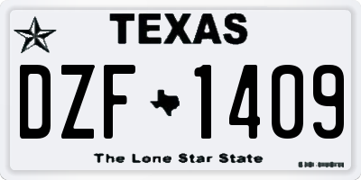 TX license plate DZF1409