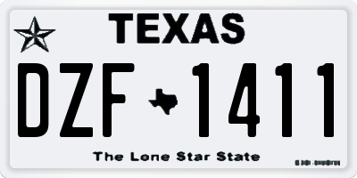 TX license plate DZF1411