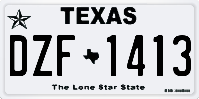 TX license plate DZF1413