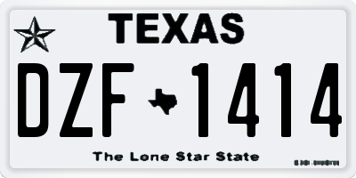 TX license plate DZF1414