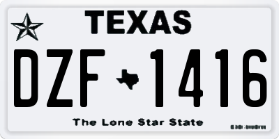 TX license plate DZF1416