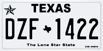 TX license plate DZF1422