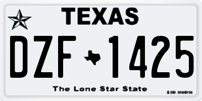 TX license plate DZF1425