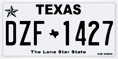 TX license plate DZF1427