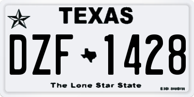 TX license plate DZF1428