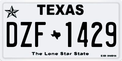 TX license plate DZF1429