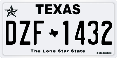 TX license plate DZF1432