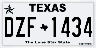 TX license plate DZF1434