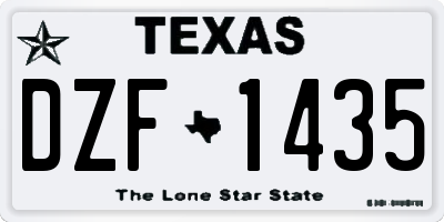 TX license plate DZF1435