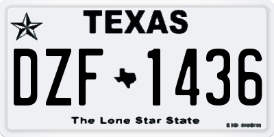 TX license plate DZF1436