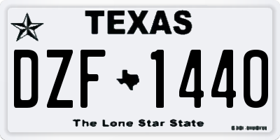 TX license plate DZF1440