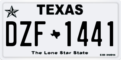 TX license plate DZF1441