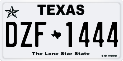TX license plate DZF1444