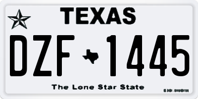 TX license plate DZF1445