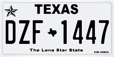 TX license plate DZF1447