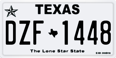 TX license plate DZF1448