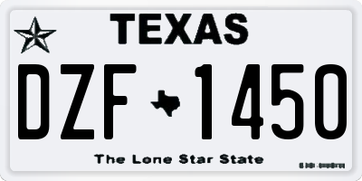 TX license plate DZF1450