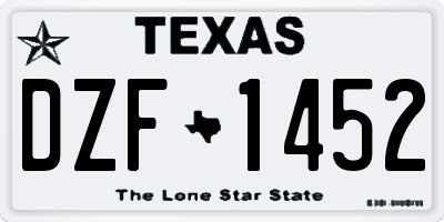 TX license plate DZF1452