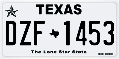 TX license plate DZF1453