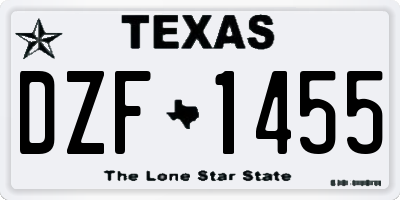 TX license plate DZF1455