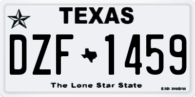 TX license plate DZF1459