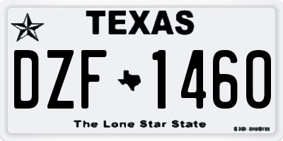 TX license plate DZF1460