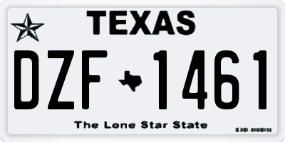 TX license plate DZF1461