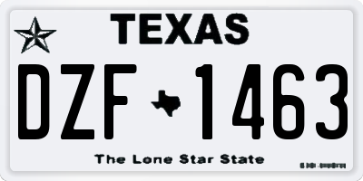 TX license plate DZF1463