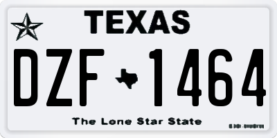 TX license plate DZF1464