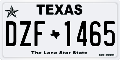 TX license plate DZF1465