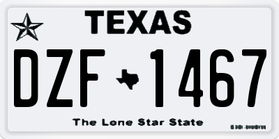 TX license plate DZF1467