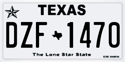 TX license plate DZF1470