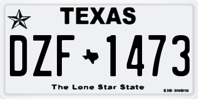 TX license plate DZF1473