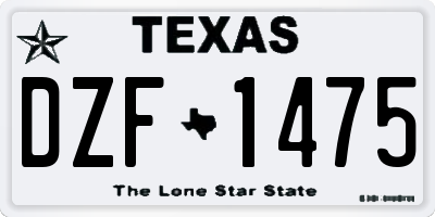 TX license plate DZF1475
