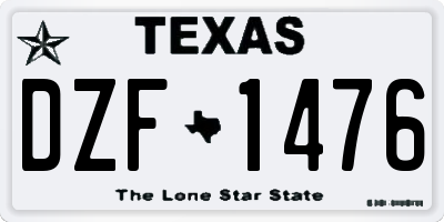 TX license plate DZF1476