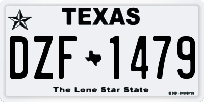 TX license plate DZF1479