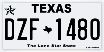 TX license plate DZF1480