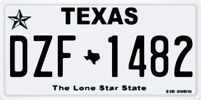 TX license plate DZF1482