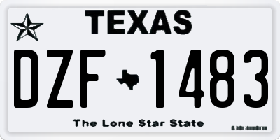 TX license plate DZF1483