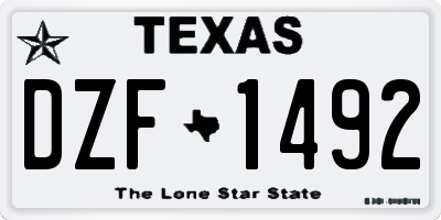 TX license plate DZF1492