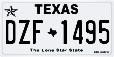 TX license plate DZF1495