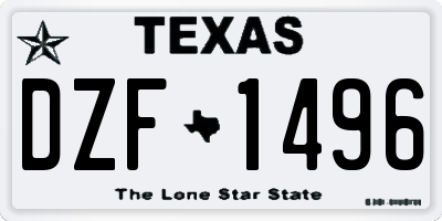 TX license plate DZF1496