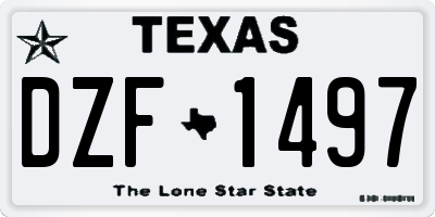 TX license plate DZF1497